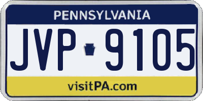 PA license plate JVP9105