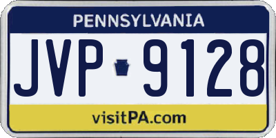 PA license plate JVP9128