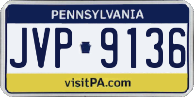 PA license plate JVP9136