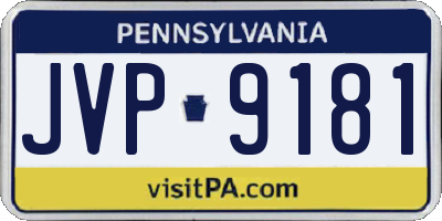 PA license plate JVP9181