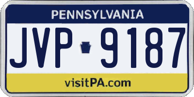 PA license plate JVP9187