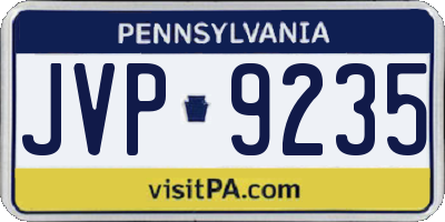 PA license plate JVP9235