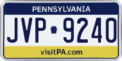 PA license plate JVP9240