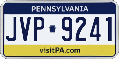PA license plate JVP9241