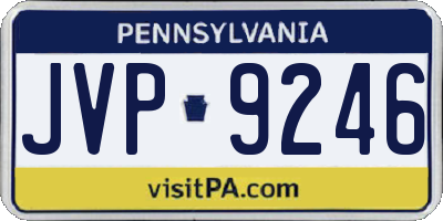 PA license plate JVP9246