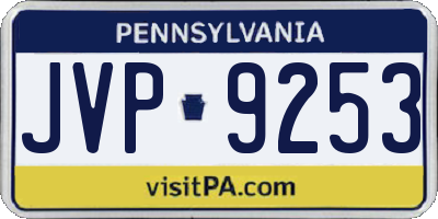 PA license plate JVP9253