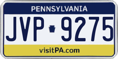 PA license plate JVP9275