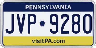 PA license plate JVP9280