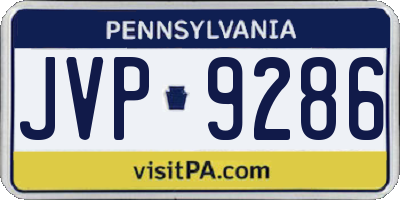 PA license plate JVP9286