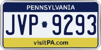 PA license plate JVP9293