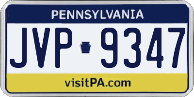 PA license plate JVP9347