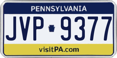 PA license plate JVP9377
