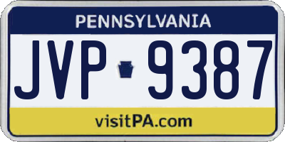 PA license plate JVP9387