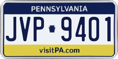 PA license plate JVP9401