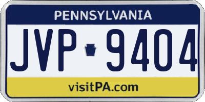 PA license plate JVP9404