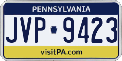 PA license plate JVP9423
