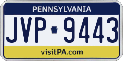 PA license plate JVP9443