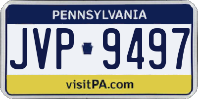 PA license plate JVP9497