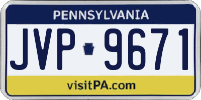PA license plate JVP9671