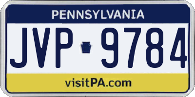 PA license plate JVP9784