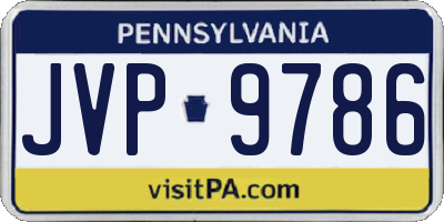 PA license plate JVP9786