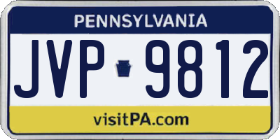 PA license plate JVP9812
