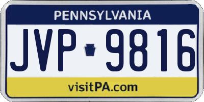 PA license plate JVP9816