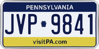 PA license plate JVP9841