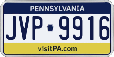 PA license plate JVP9916