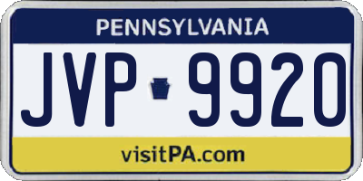 PA license plate JVP9920