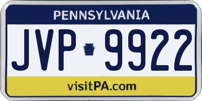 PA license plate JVP9922