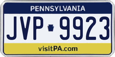 PA license plate JVP9923