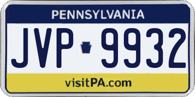 PA license plate JVP9932