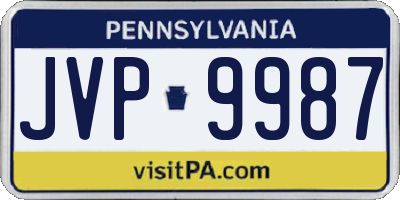 PA license plate JVP9987