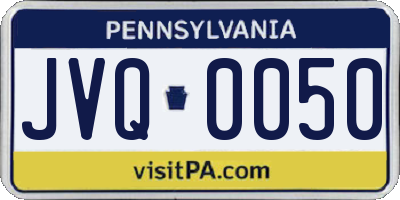 PA license plate JVQ0050