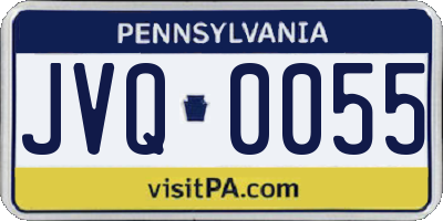 PA license plate JVQ0055
