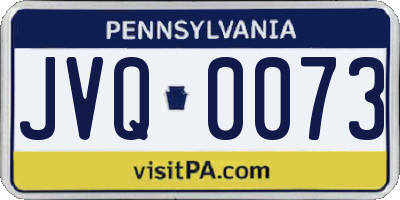 PA license plate JVQ0073