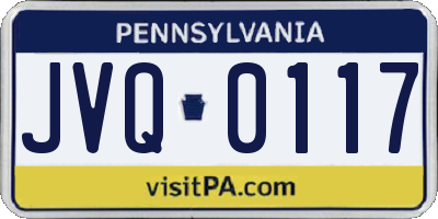 PA license plate JVQ0117