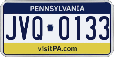 PA license plate JVQ0133