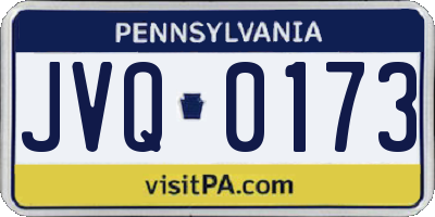 PA license plate JVQ0173