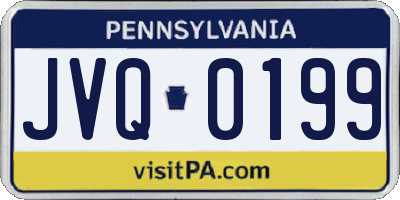 PA license plate JVQ0199