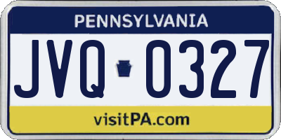 PA license plate JVQ0327