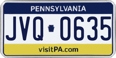 PA license plate JVQ0635