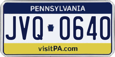PA license plate JVQ0640