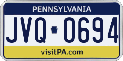 PA license plate JVQ0694