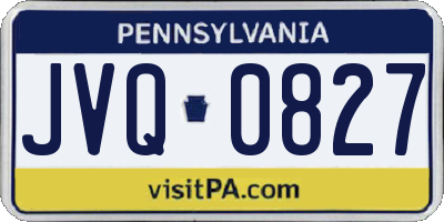 PA license plate JVQ0827