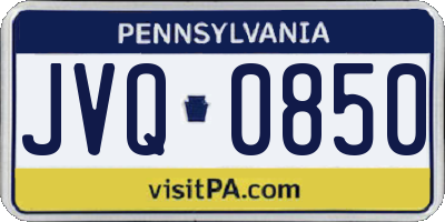 PA license plate JVQ0850