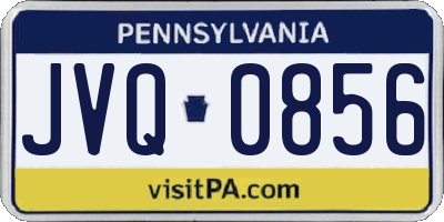 PA license plate JVQ0856