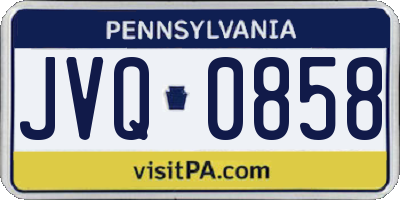 PA license plate JVQ0858