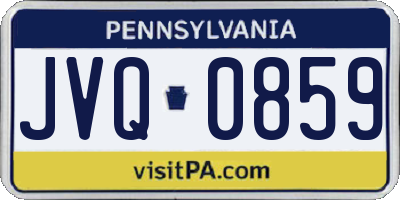PA license plate JVQ0859